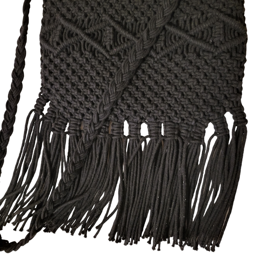 Danielle Nicole Black Boho Fringe Bag - image 5